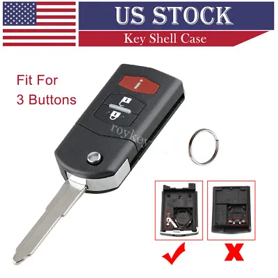 Replacement For 2006 - 2015 Mazda 5 Flip Remote Car Key Fob Case Shell 3 Buttons • $9.99