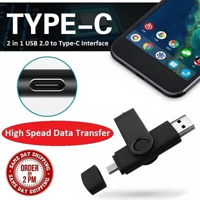 1TB 2TB TYPE-C USB 2 In 1 Flash Pen Drive Memory Stick Android/Samsung/PC/Mac • £9.99