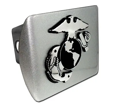 Usmc Marine Corps Insignia Chrome Brushed Military Trailer Hitch Cover Usa Made • $79.99