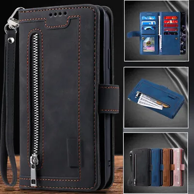 $15.99 • Buy For IPhone 14 13 12 11 Pro Max X 8 7 Plus Zipper Case Leather Wallet Flip Cover