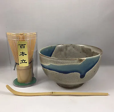 $28.95 • Buy Japanese AOKAZE Matcha Bowl Bamboo Scoop & 100 Whisk Tea Ceremony Set JAPAN MADE