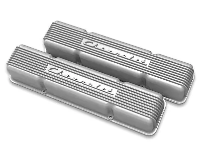 Holley 3.3'' Aluminum Valve Covers For Small Block Chevy W/Chevrolet Script Logo • $258.95