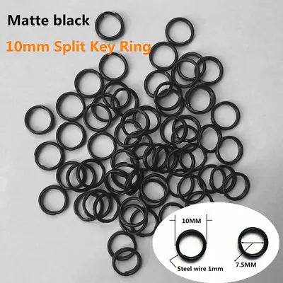 Wholesale 10mm Metal Split Key Ring  Keychain Ring Matte Black 10-50000pcs X • $226.81
