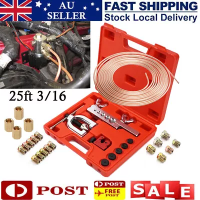 Brake Lines Repair Kit Copper Pipe Flaring Tool Cutter Bender 3/16  Unions Nuts • $57.99