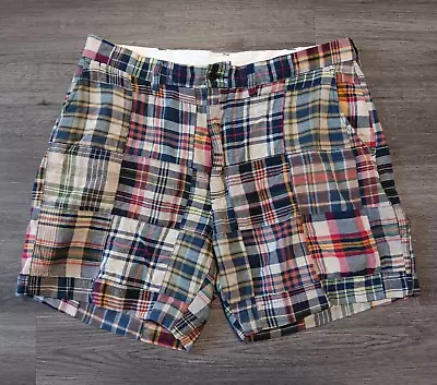 Polo Ralph Lauren Men's Multicolor Madras Patchwork Plaid Chino Shorts Size 36 • $14.99