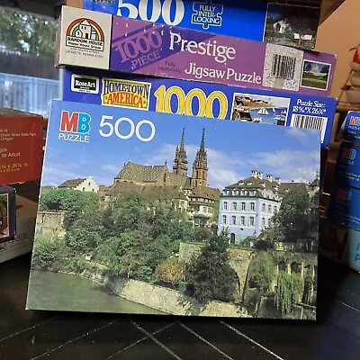 Vintage Puzzle 1986 Milton Bradley Puzzle Basel Switzerland 500 Piece Jigsaw • $10