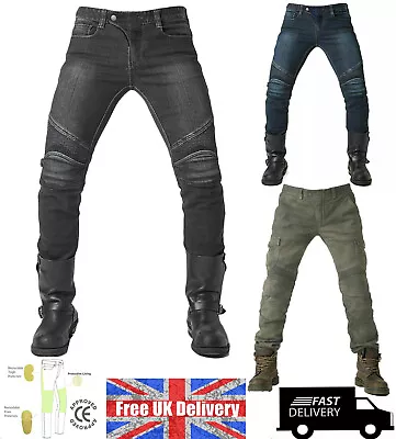 Motorcycle Jeans Motorbike Trousers Pant Made With Kevlar Biker Free CE Armours • £53.99