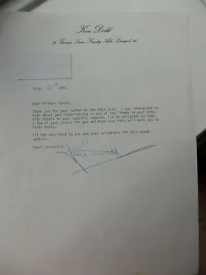 Ken  Dodd -  Singer /  Comedian   -  Autographed  Letter  -1996 • £19.99