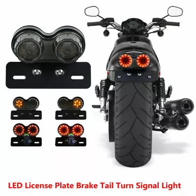 License Plate LED Brake Tail Turn Signal Light For Bobber Cafe Racer ATV Chopper • $25.51