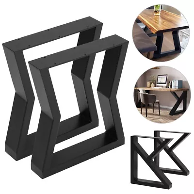 2Pcs K Shaped Sandglass Frame Stand Rustic Country Metal Coffee Table Bench Legs • £43.95