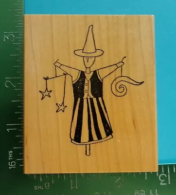 WITCH SCARECROW Rubber Stamp By RubberMoon • $4.95