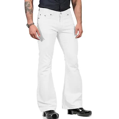 Men's Stretch Bell Bottoms Relaxed Fit Comfort Flared Leg Pocket Suit Trousers • $26.09