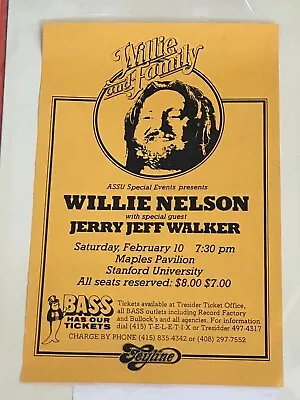 Willie Nelson VINTAGE Concert Poster Stanford University From 1979 • $370