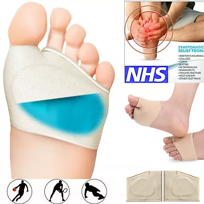 Metatarsal Gel Foot Pads Support Insoles Mens Ball Of Cushion Mortons Neuroma UK • £5.45