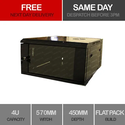 4U Server Rack Network Cabinet 19 Inch 570 X 450mm Black • £57.72