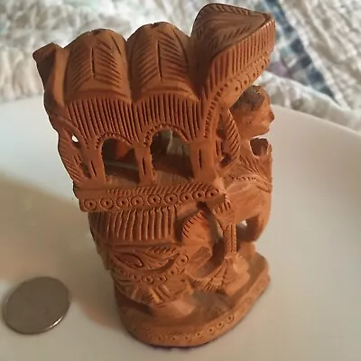 Vintage Wooden Carved Elephant • $9.99