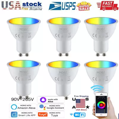Wifi Smart Bulb Dimmable GU10 LED Light Bulb 90-250V For Alexa Google Home ~ • $70.99