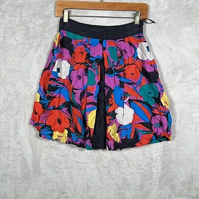 Anthropologie Silk Skirt Floral By Lil Size 0 • $18.88