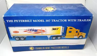 Franklin Mint Peterbilt Model 387 Semi Tractor W/ Refrigerated Trailer 1:32 • $340