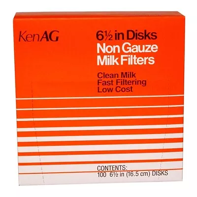 KenAg Non-Gauze Milk Filter Disks D110 6-1 2in Box 100 • $12.92