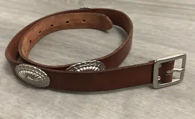 Polo Ralph Lauren Southwestern Concho Narrow Leather Belt - Size 28/70 • £50