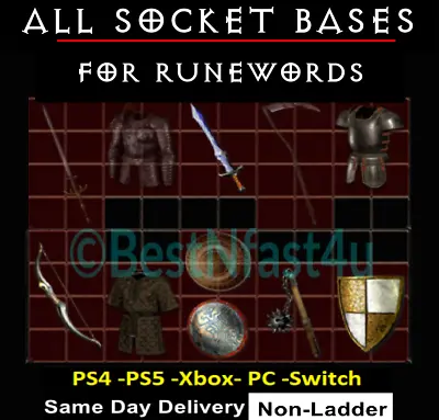 NL SC - Socket Bases Items Only ✅PC-XBOX-PS4-PS5-SWITCH✅ Diablo 2 Res D2R NON • $10.90