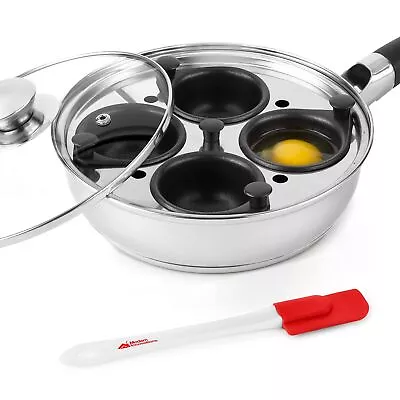 Modern Innovations Egg Poacher Pan For Perfect Poached 4 Cups Silver  • $43.74