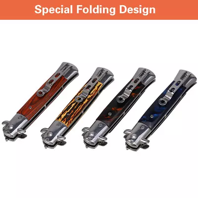 $14.40 • Buy Stainless Steel Switchblade Spring Pocket Hair Comb Foldable Hairstyling Brush