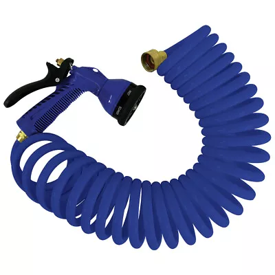 Whitecap 25' Blue Coiled Hose W/Adjustable Nozzle • $44.67