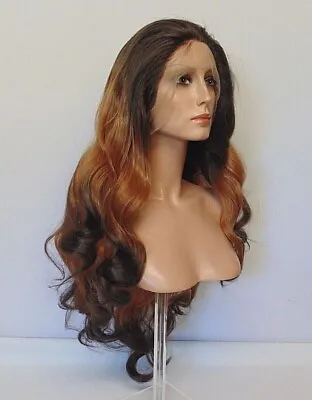 3  Lace X-Long Layered Wave Brown/Auburn Ombre  FUTURA  Full Synthetic Wig - WM2 • $49.20