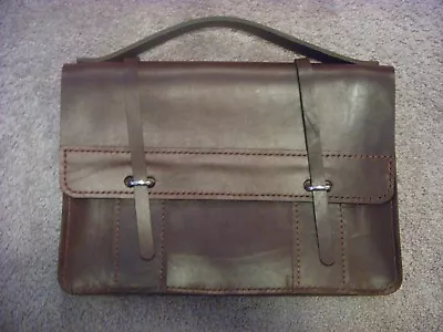 Genuine Leather Custom Made Handmade 1-pocket Briefcase Dark Brown • $50