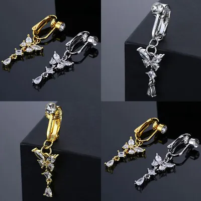 Magnetic Fake Belly Button Rings Fake Septum Nose Ring Non-Piercing Clip Gold • $5.87