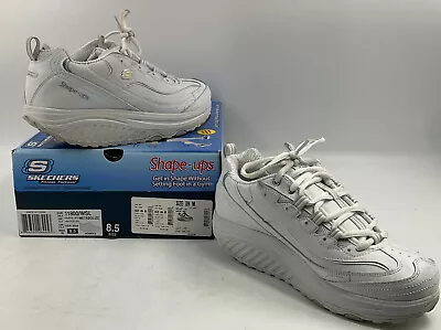 Skechers  Shape Up Metabolize White Silver Womens Size 8.5 11800 With Box EUC • $43.32