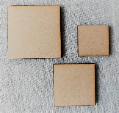 Wooden Squares Craft Shapes Embellishments Blank Laser Cut Decorations MDF • £1.85