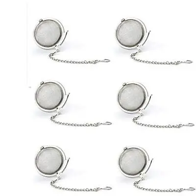 $11.19 • Buy 6pcs Stainless Steel Tea Strainer Mesh Tea Ball Filter Net Round With Chain
