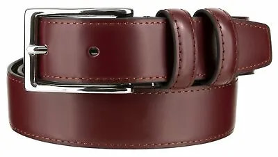 Men's Dress Belt Genuine Leather Belt With Antique Buckle 1-1/8  (30mm) Wide • $17.95
