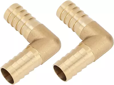 Brass Hose Barb Fitting 90 Degree L Right Angle Elbow 3/4  Barbed X 3/4  Barbed • $19.09