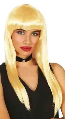 Womens Ladies Long Straight Fringe Various Colour Wigs Party Fancy Dress • £5.29