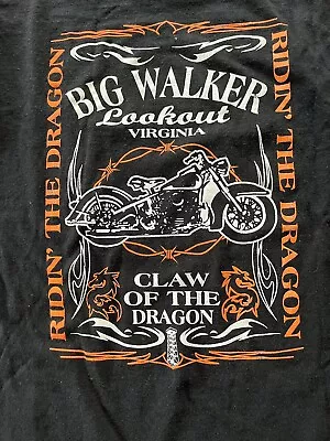 Big Walker Lookout VA Claw The Dragon Motorcycle Shirt Long Sleeve Sz Medium • $14.99