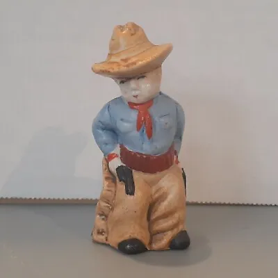 Vintage Cowboy Salt Shaker Painted Ceramic Japan • $6.65