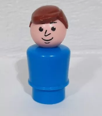 Vintage Fisher Price Little People Blue Dad Man W/Brown Hair  • $9.80