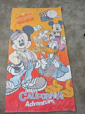 Disney Vintage Beach Towel Mickey Mouse Donald Duck Hollywood CA Movie Minnie • $23.04