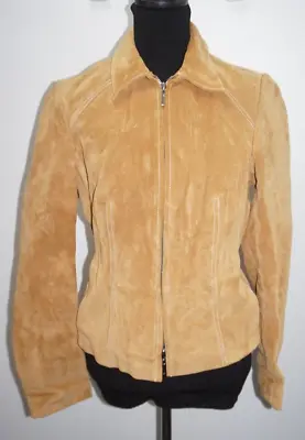 Mark Eisen George ME Tan Camel Suede Leather Jacket Womans Sz XS 0-2 • $20.39