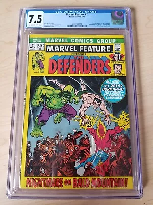 Marvel Feature #2 - CGC 7.5 OW/W (1972 Marvel) Future MCU? 2nd Defenders • $79.99