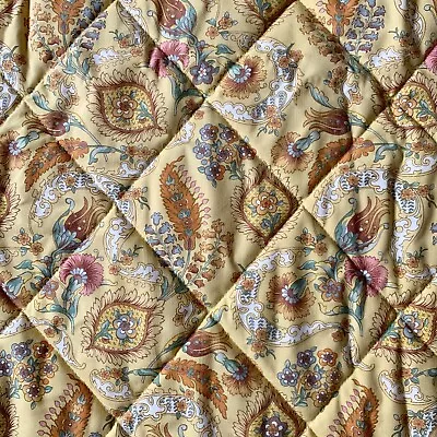 Vintage Laura Ashley Bedspreads X 2 Yellow Floral Matching Made In Great Britain • £104.99