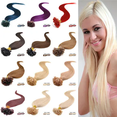 8A Fusion Pre Bonded U/Nail Keratin Tip Ombre Remy Human Hair Extensions 50/100S • $26.40