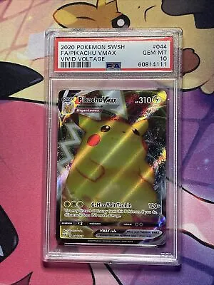 $34.97 • Buy Pokemon TCG Pikachu VMAX 044/185 PSA 10 GEM MINT Vivid Voltage Full Art 