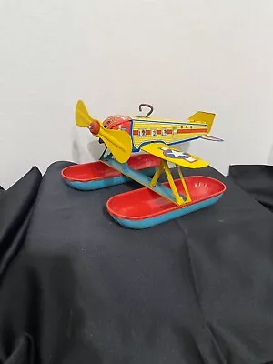 Vintage 1930's J. Chein Wind-Up Tin Toy Seaplane Airplane Tested • $119.89