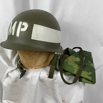 Untouched Original Rear Seam M-1 Helmet MP WWII Vietnam War • $850