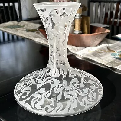 Rare Signed 2003 Michael Weems Elise Wine Decanter Vase Frosted • $249.99